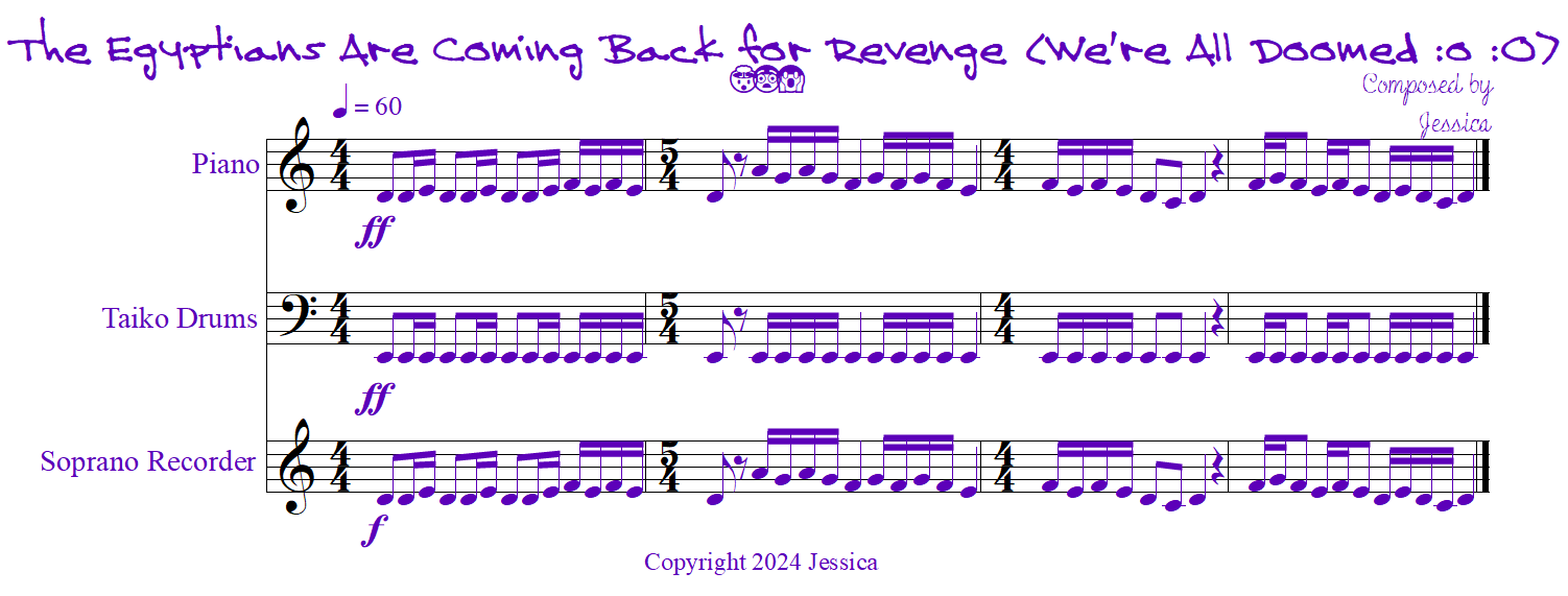 the egyptians are coming back for revenge composed by Jessica copyright 2023